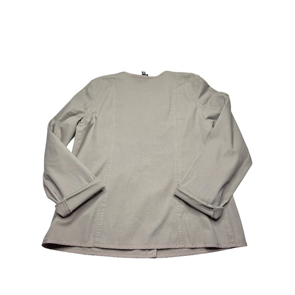 Eileen Fisher Jacket Lightweight Gray/Green Medium Career Pockets Cotton - Picture 4 of 5